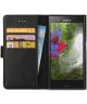 Rosso Deluxe Sony Xperia XZ1 Compact Hoesje Echt Leer Book Case Zwart