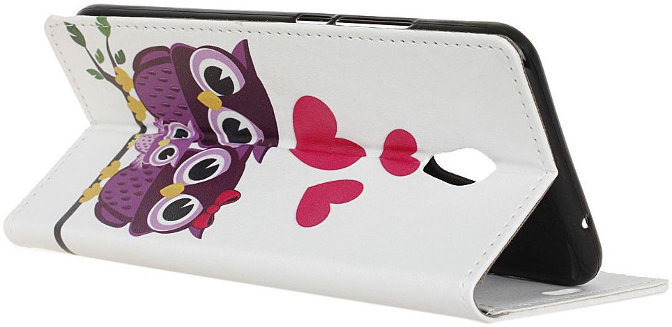 Alcatel U5 4G Portemonnee Hoesje met Uil Opdruk afbeelding 3