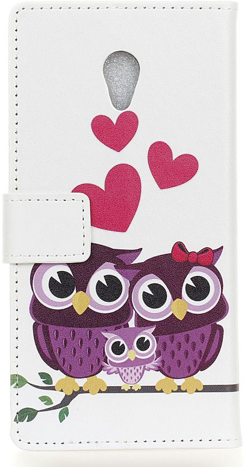Alcatel U5 4G Portemonnee Hoesje met Uil Opdruk afbeelding 4