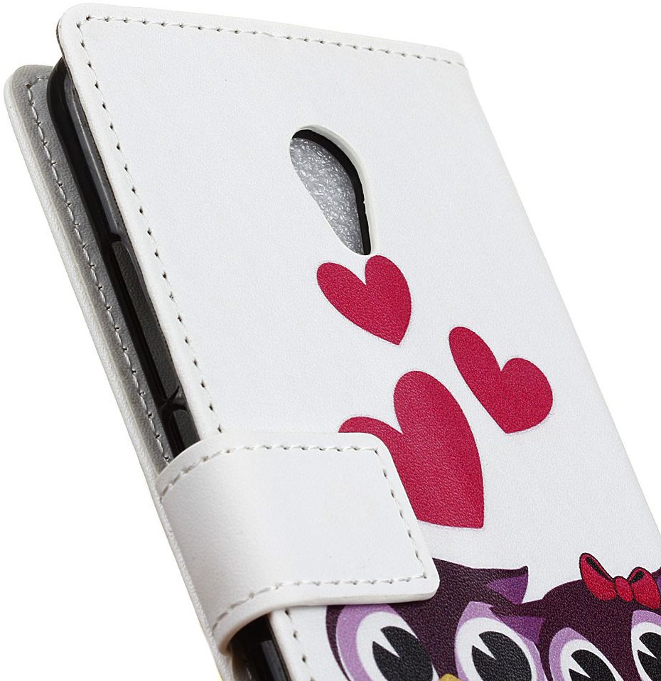 Alcatel U5 4G Portemonnee Hoesje met Uil Opdruk afbeelding 5