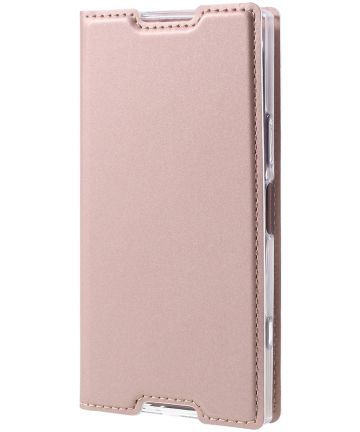 Dux Ducis Sony Xperia XZ1 Compact Premium Bookcase Hoesje Roze Goud Hoesjes