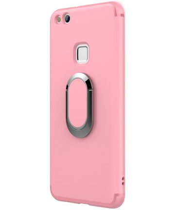 Huawei P10 Lite Hoesje met Magneet voor Houders Roze Hoesjes