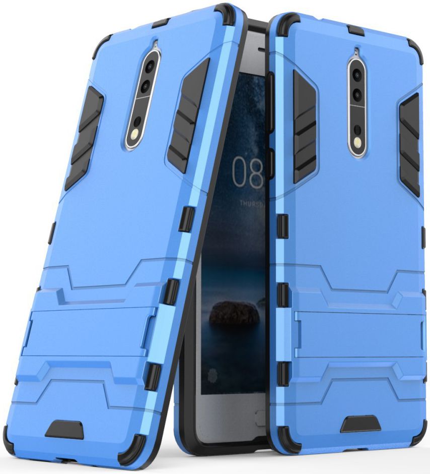 Hybride Nokia 8 Hoesje Blauw afbeelding 2