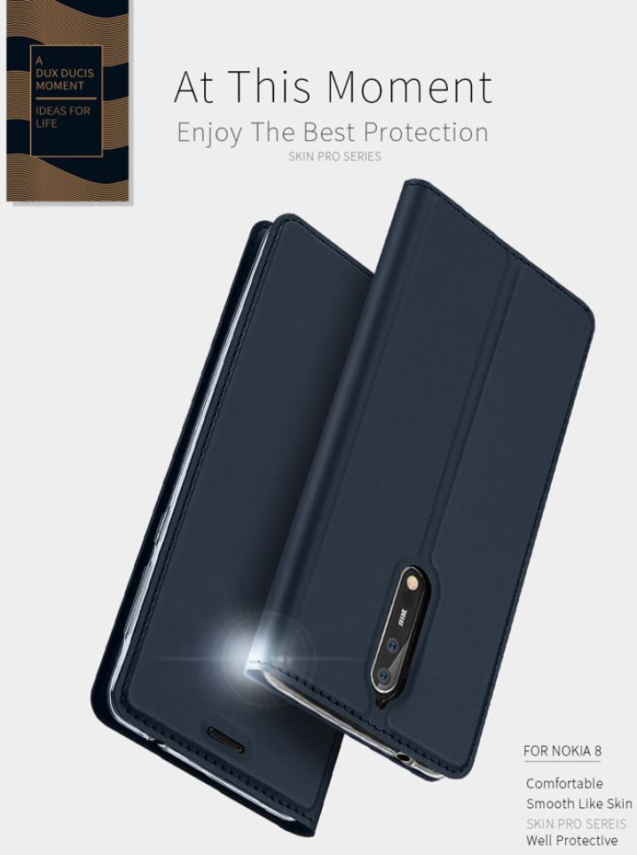 Dux Ducis Nokia 8 Premium Bookcase Hoesje Blauw afbeelding 9