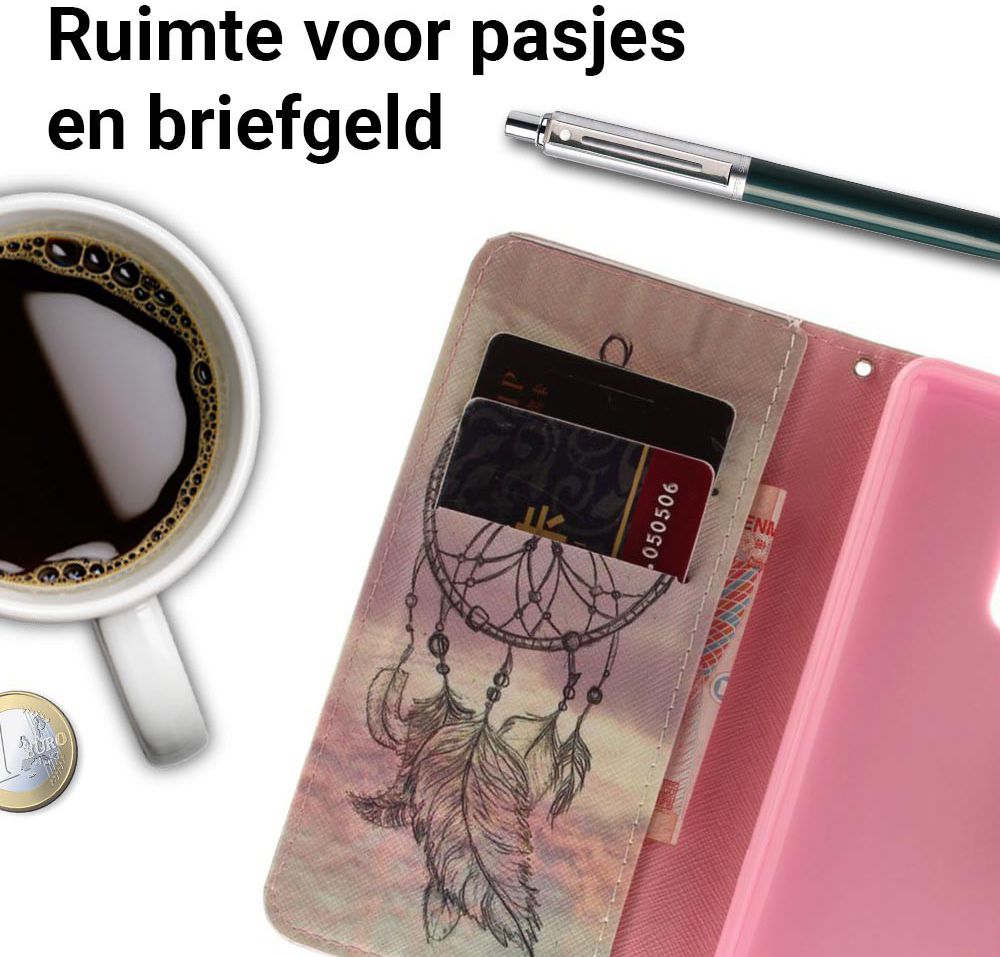 Nokia 8 Portemonnee Hoesje met Print Dromenvanger afbeelding 3