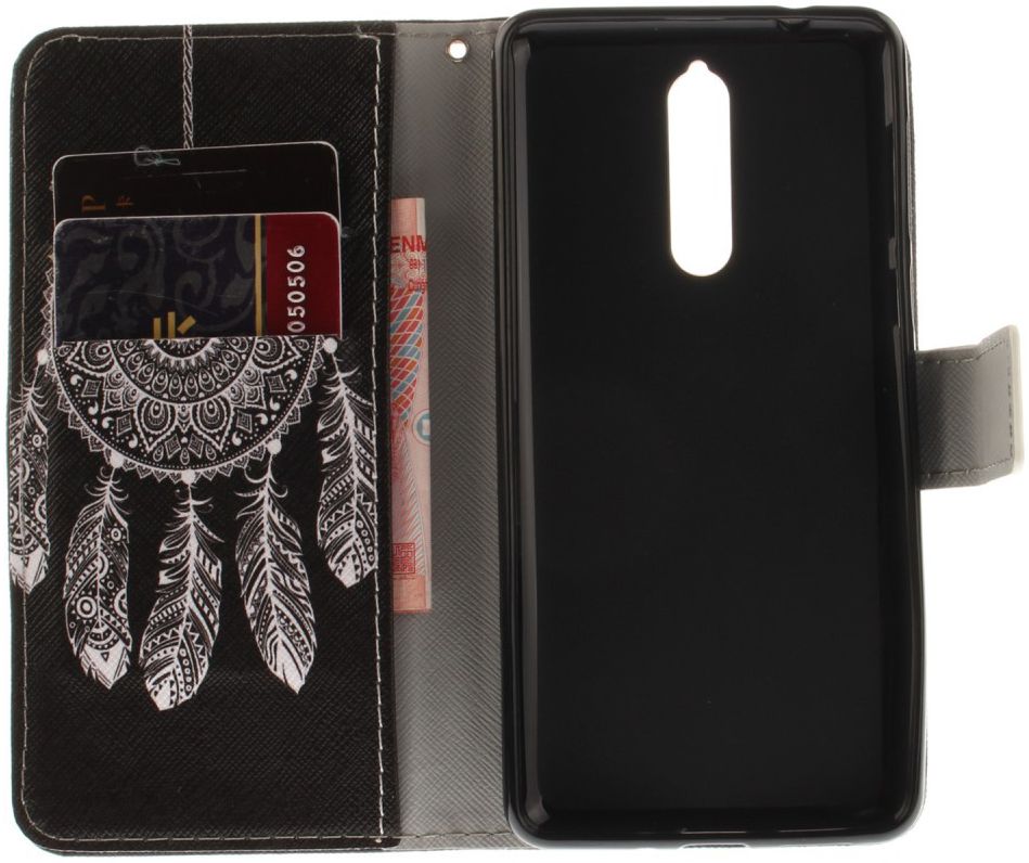 Nokia 8 Portemonnee Hoesje met Print Donkere Dromenvanger afbeelding 7