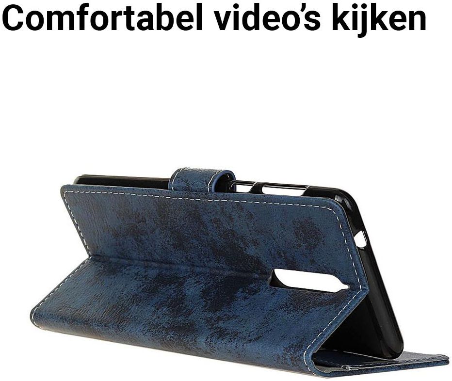 Nokia 8 Vintage Portemonnee Hoesje Blauw afbeelding 6