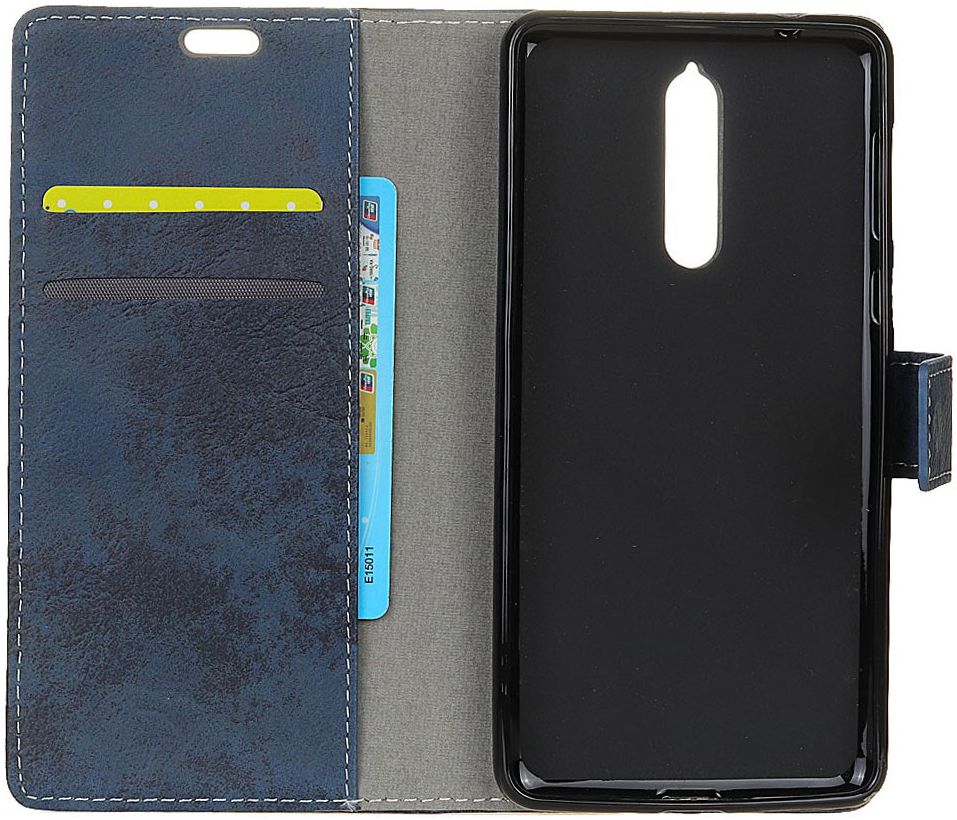 Nokia 8 Vintage Portemonnee Hoesje Blauw afbeelding 9