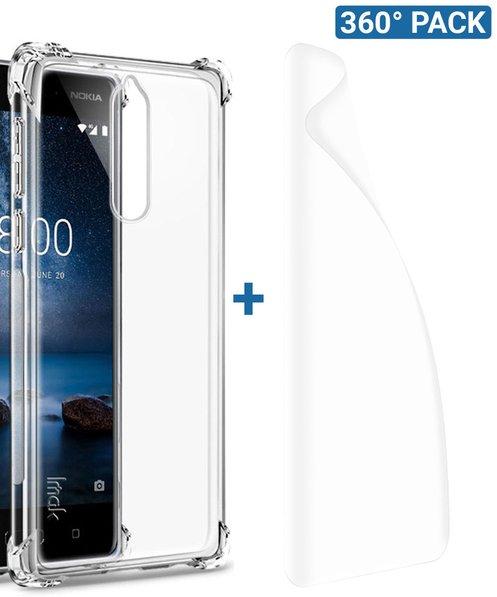 IMAK Nokia 8 Hoesje Flexibel TPU met Screenprotector Transparant afbeelding 1