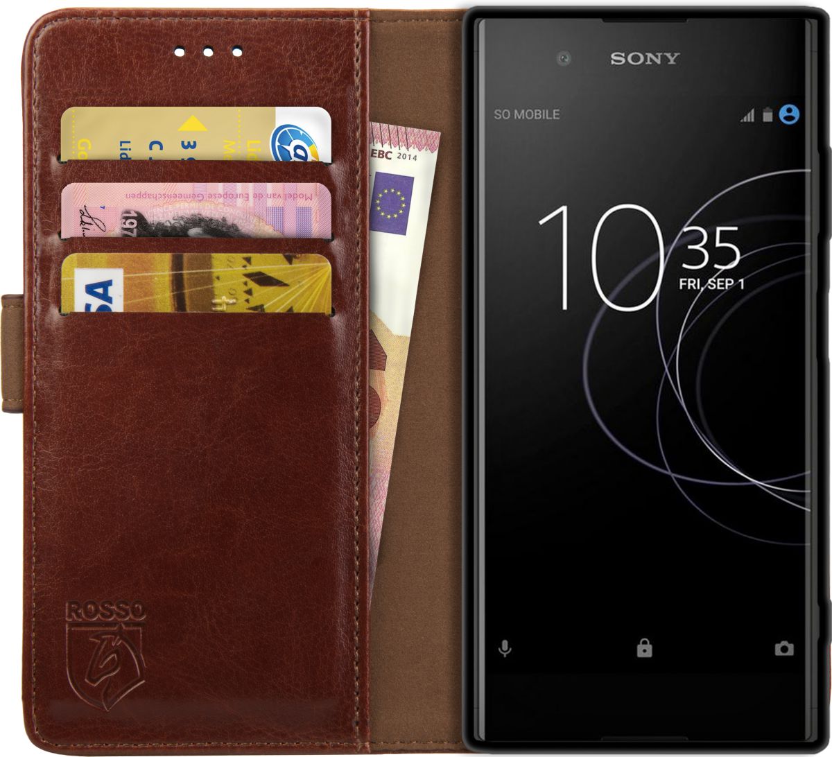 Rosso Element Sony Xperia XA1 Plus Hoesje Book Cover Bruin afbeelding 1