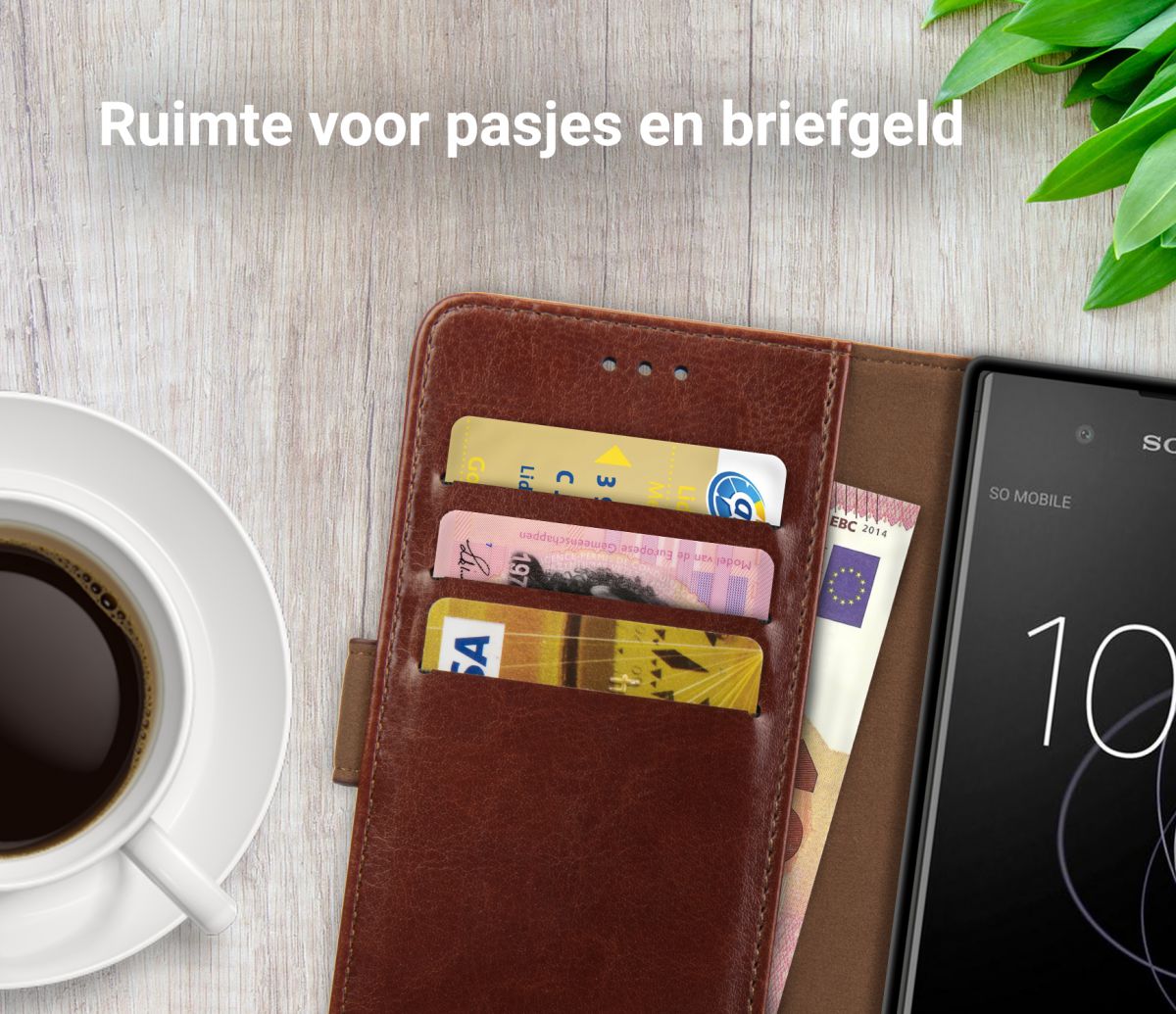 Rosso Element Sony Xperia XA1 Plus Hoesje Book Cover Bruin afbeelding 5