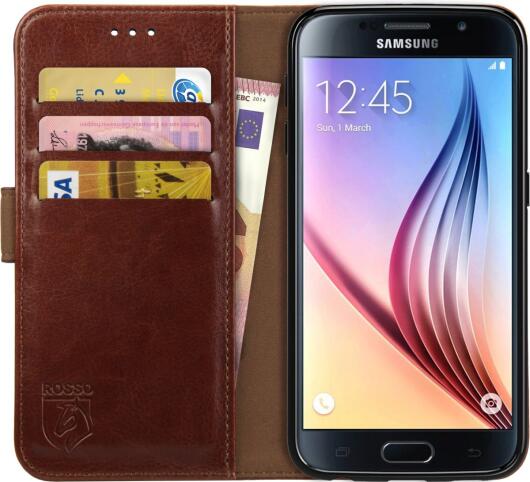 Rosso Element Samsung Galaxy S6 Hoesje Book Cover Bruin afbeelding 1