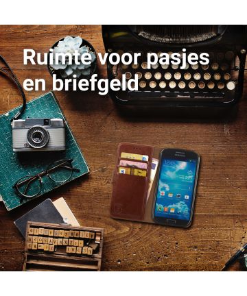 Rosso Samsung Galaxy S4 Hoesje Book Cover Bruin GSMpunt.nl