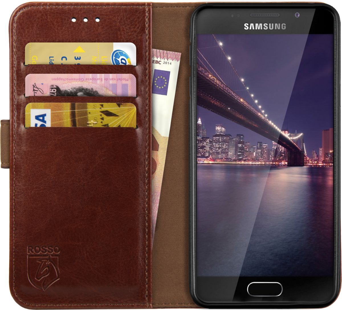 Rosso Element Samsung Galaxy A3 (2016) Hoesje Book Cover Bruin afbeelding 1