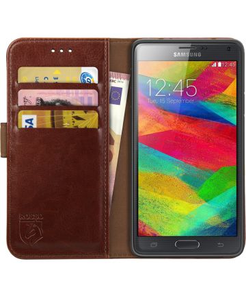 Rosso Element Samsung Galaxy Note 4 Hoesje Book Cover Bruin Hoesjes