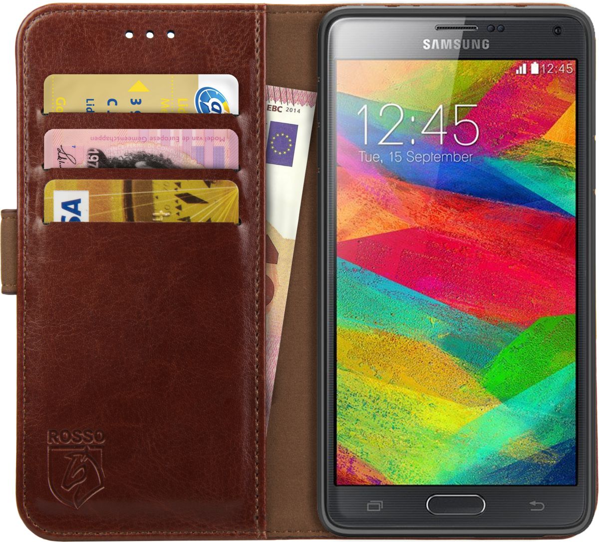 Rosso Element Samsung Galaxy Note 4 Hoesje Book Cover Bruin afbeelding 1