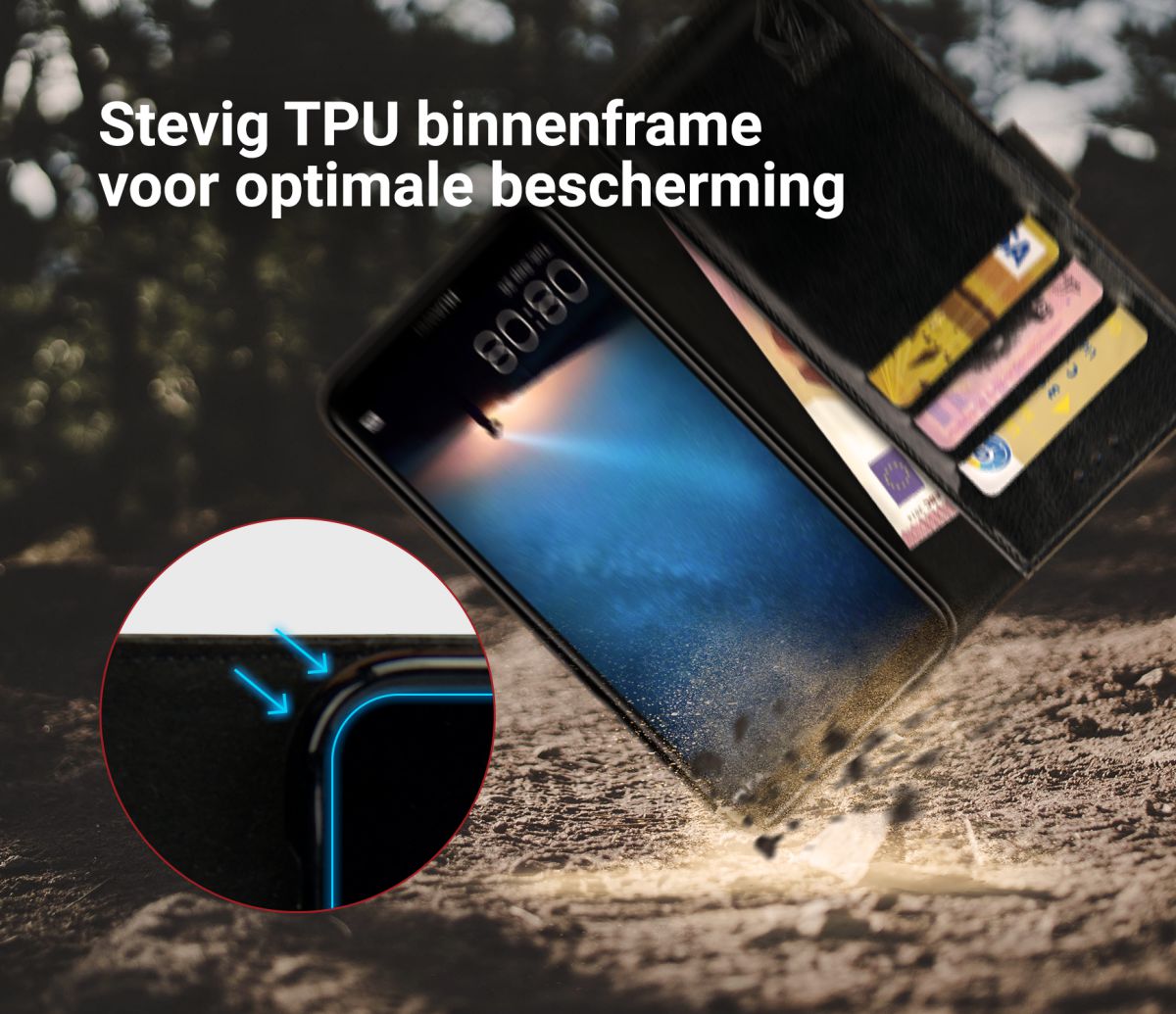 Rosso Element Huawei Mate 10 Lite Hoesje Book Cover Zwart afbeelding 8