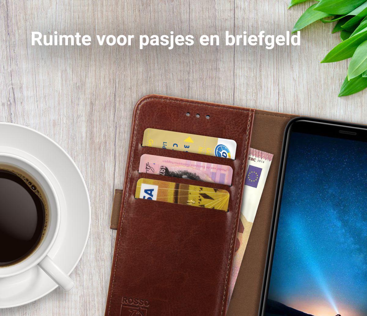 Rosso Element Huawei Mate 10 Lite Hoesje Book Cover Bruin afbeelding 5