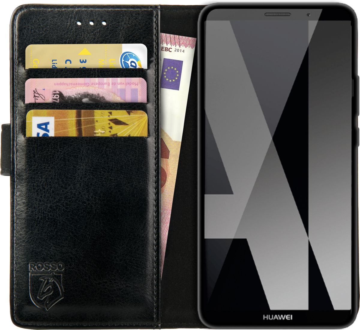 Rosso Element Huawei Mate 10 Pro Hoesje Book Cover Zwart afbeelding 1