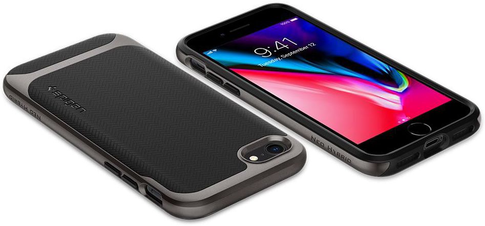 Spigen Neo Hybrid Herringbone iPhone 7 / 8 Hoesje Gunmetal afbeelding 3