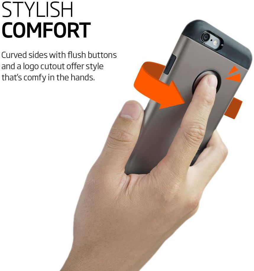 Spigen Slim Armor Hoesje Apple iPhone 6 / 6S Gunmetal afbeelding 9