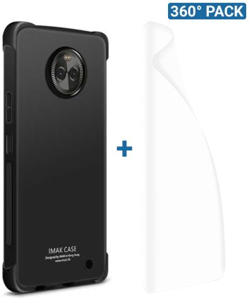 IMAK Motorola Moto X4 Hoesje TPU met Screenprotector Metaal Zwart Hoesjes