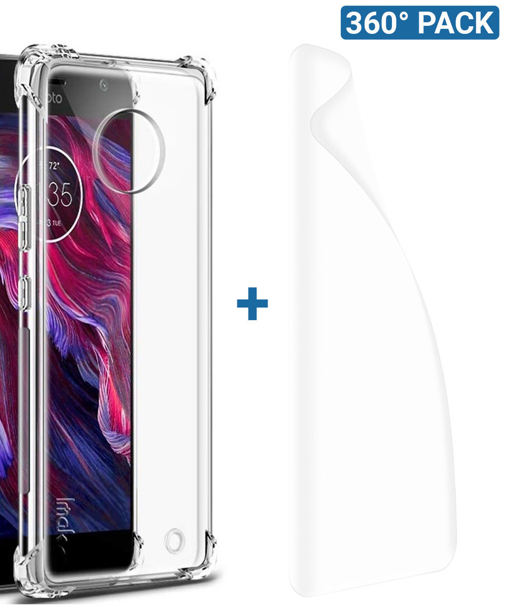 IMAK Motorola Moto X4 Hoesje TPU met Screenprotector Transparant afbeelding 1