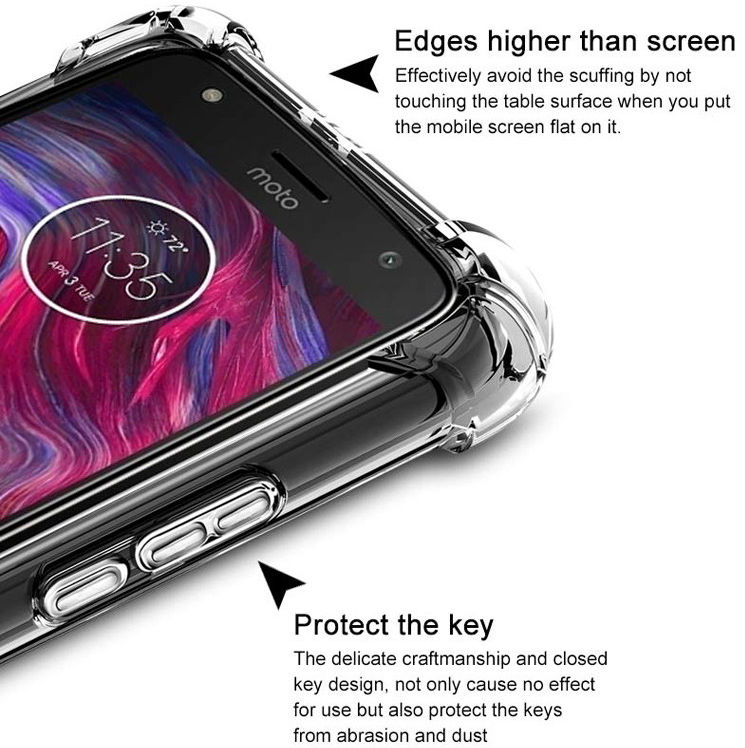 IMAK Motorola Moto X4 Hoesje TPU met Screenprotector Transparant afbeelding 4
