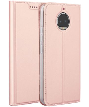 Motorola Moto G5S Plus Portemonnee Hoesje Roze Goud Hoesjes