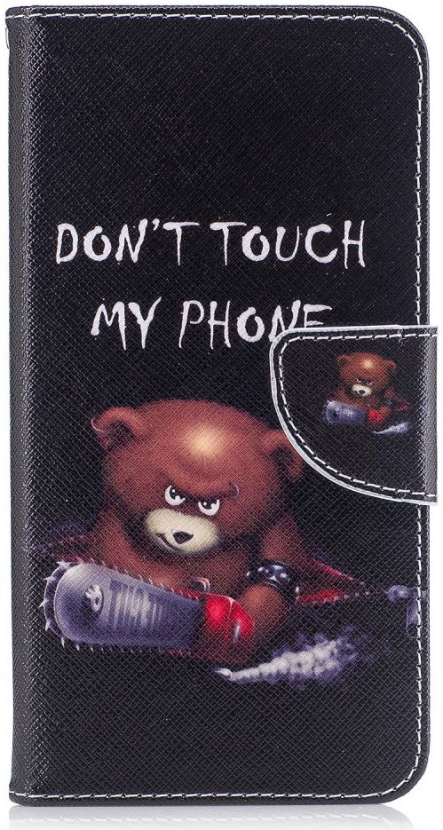 Motorola Moto G5S Plus Portemonnee Hoesje Print Don't Touch My Phone afbeelding 1