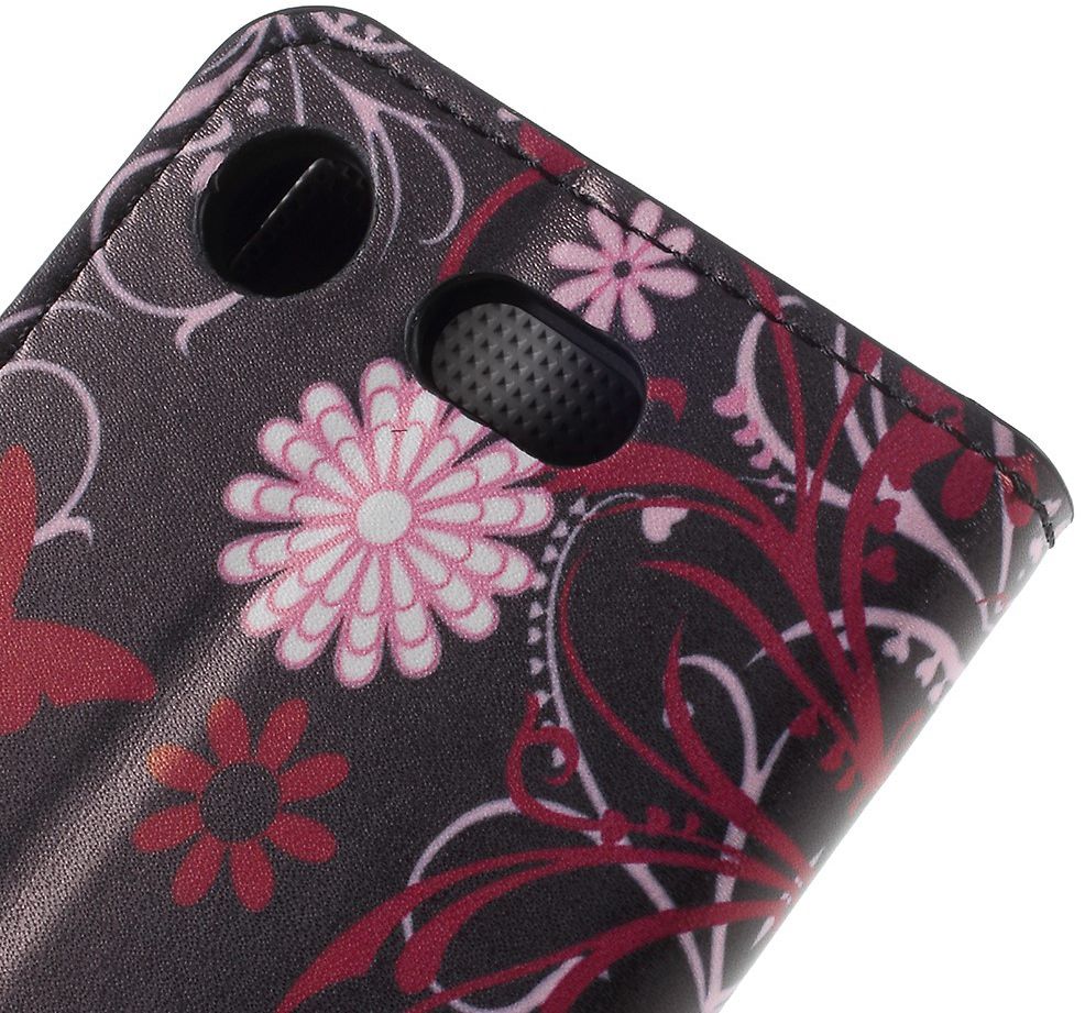Sony Xperia XZ1 Compact Portemonnee Hoesje met Vlinder Printje afbeelding 10