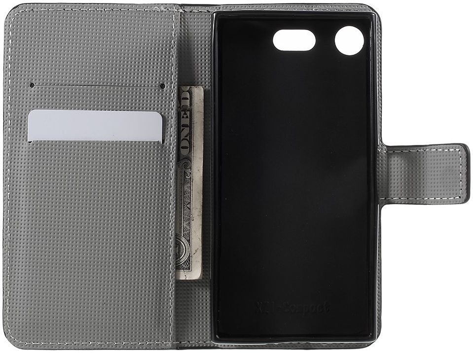 Sony Xperia XZ1 Compact Portemonnee Hoesje met Vlinder Printje afbeelding 2