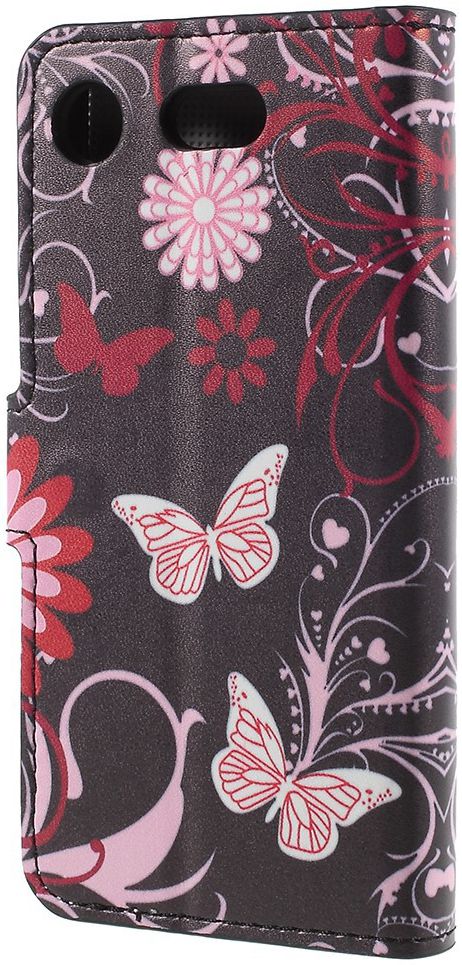 Sony Xperia XZ1 Compact Portemonnee Hoesje met Vlinder Printje afbeelding 4