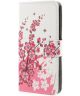 Sony Xperia XZ1 Compact Portemonnee Hoesje met Pink Flower Printje