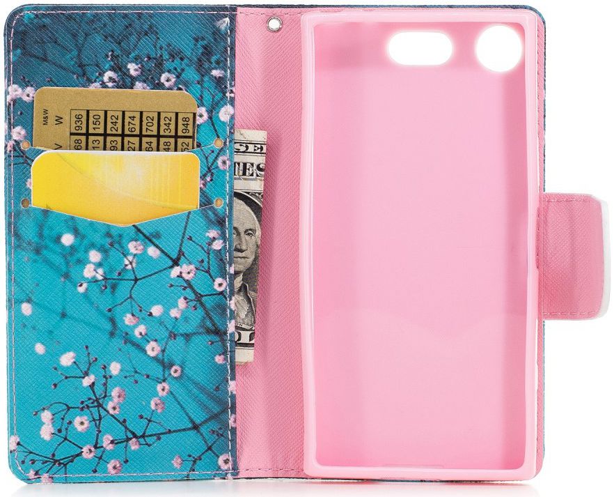 Sony Xperia XZ1 Compact Portemonnee Hoesje met Wintersweet Printje afbeelding 2