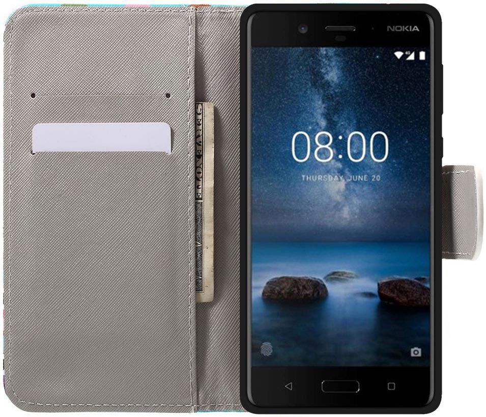 Nokia 8 Portemonnee Hoesje Print Keep Calm afbeelding 2