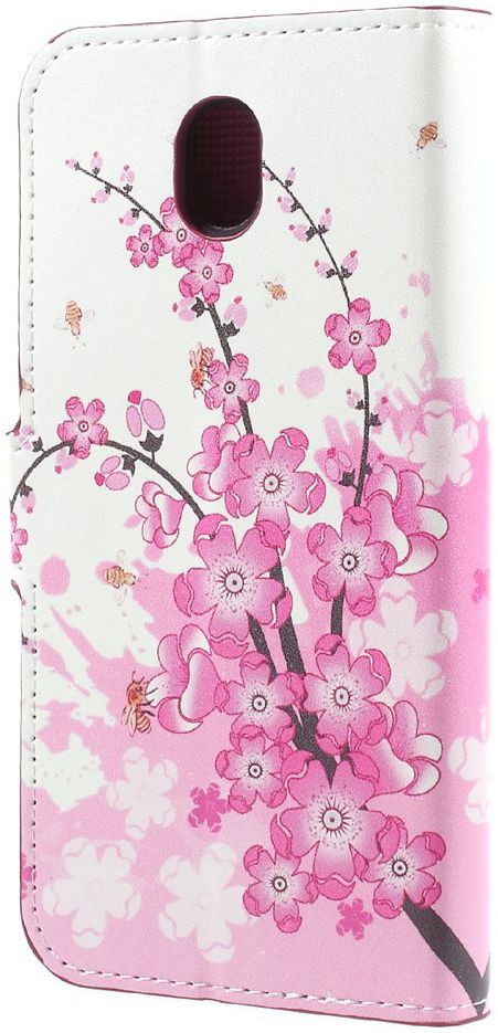 Samsung Galaxy J7 (2017) Portemonnee Hoesje Print Plum Flower afbeelding 4