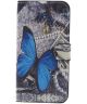 Samsung Galaxy J7 (2017) Portemonnee Hoesje Print Blauwe Vlinder