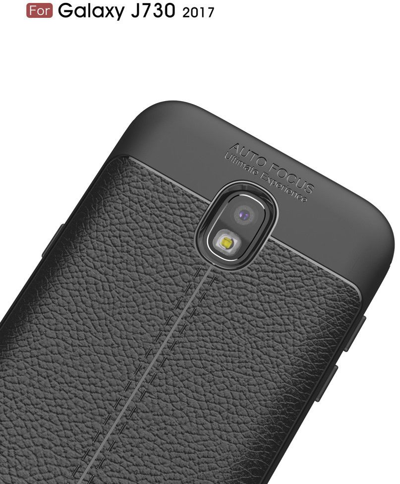 Samsung Galaxy J7 (2017) Lederen TPU Hoesje Zwart afbeelding 10