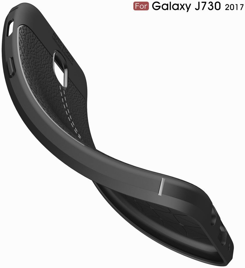 Samsung Galaxy J7 (2017) Lederen TPU Hoesje Zwart afbeelding 11