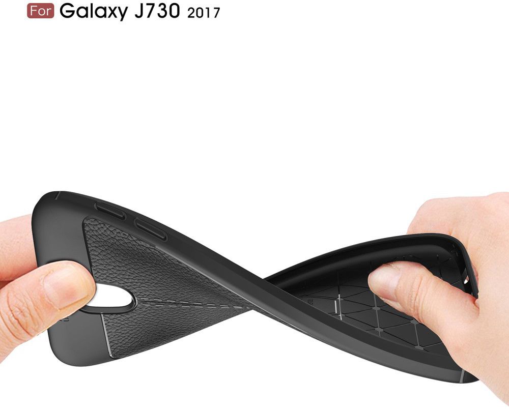 Samsung Galaxy J7 (2017) Lederen TPU Hoesje Zwart afbeelding 12