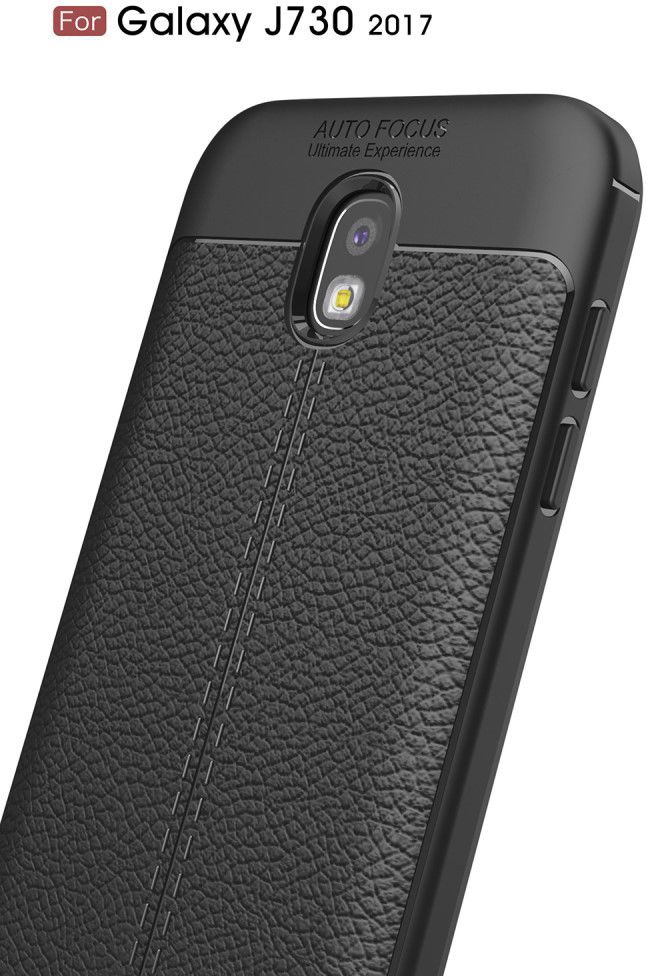 Samsung Galaxy J7 (2017) Lederen TPU Hoesje Zwart afbeelding 8