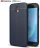 Samsung Galaxy J7 (2017) Lederen TPU Hoesje Blauw