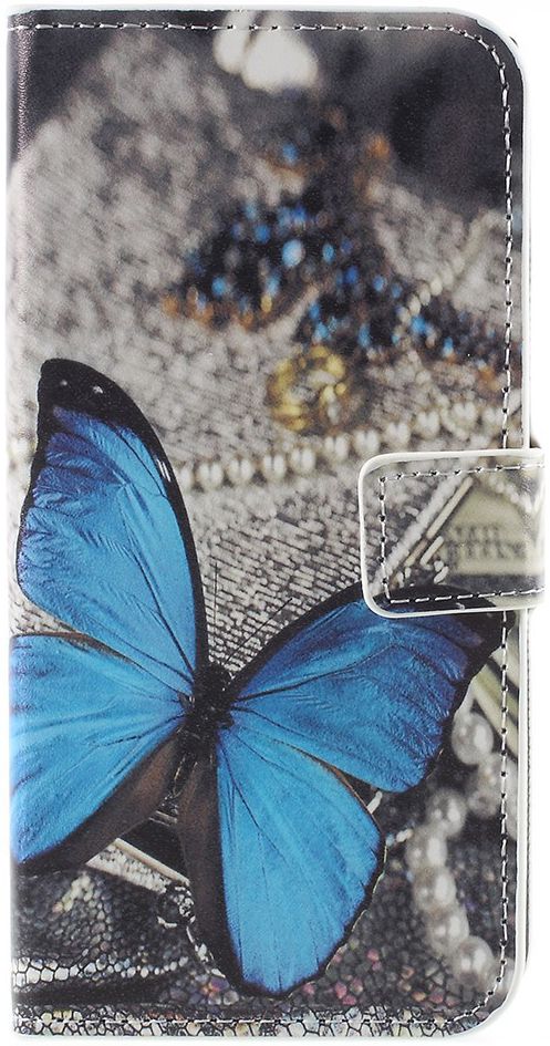 Sony Xperia XZ1 Portemonnee Hoesje met Blauw Vlinder Print afbeelding 5