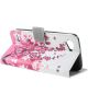 LG Q6 Portemonnee Hoesje met Pink Flower Print