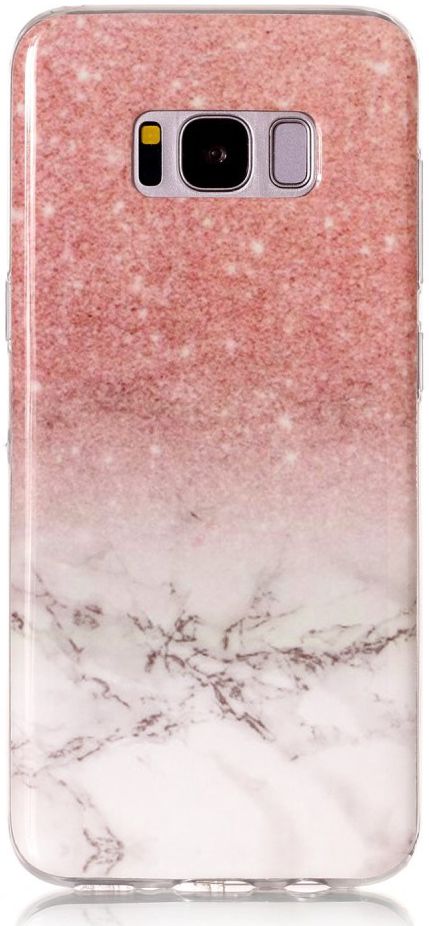 Samsung Galaxy S8 TPU Back Cover Roze Wit afbeelding 1