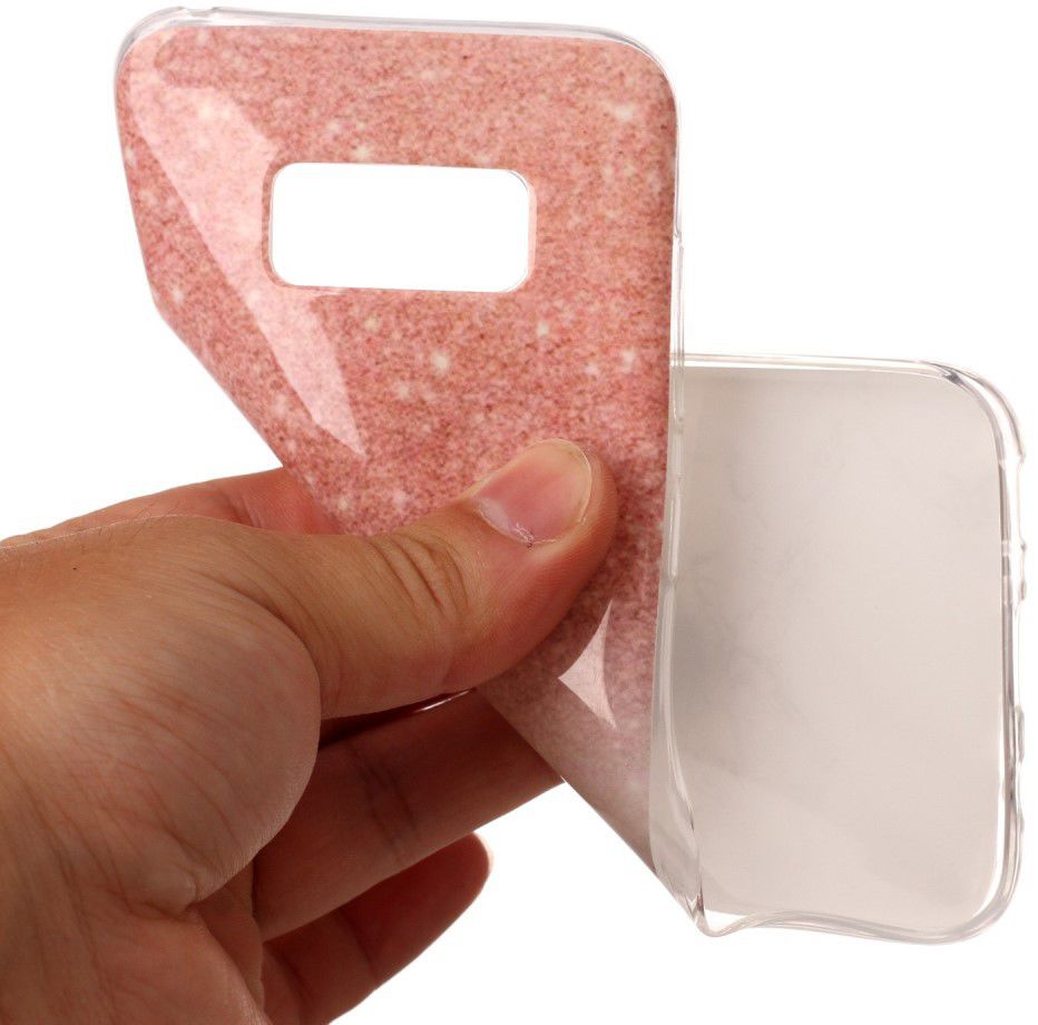 Samsung Galaxy S8 TPU Back Cover Roze Wit afbeelding 2