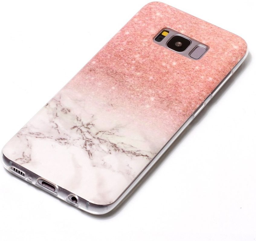 Samsung Galaxy S8 TPU Back Cover Roze Wit afbeelding 4
