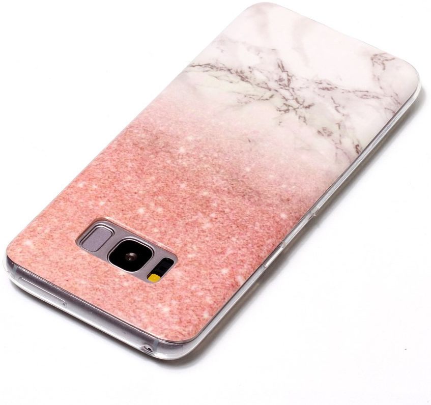 Samsung Galaxy S8 TPU Back Cover Roze Wit afbeelding 5