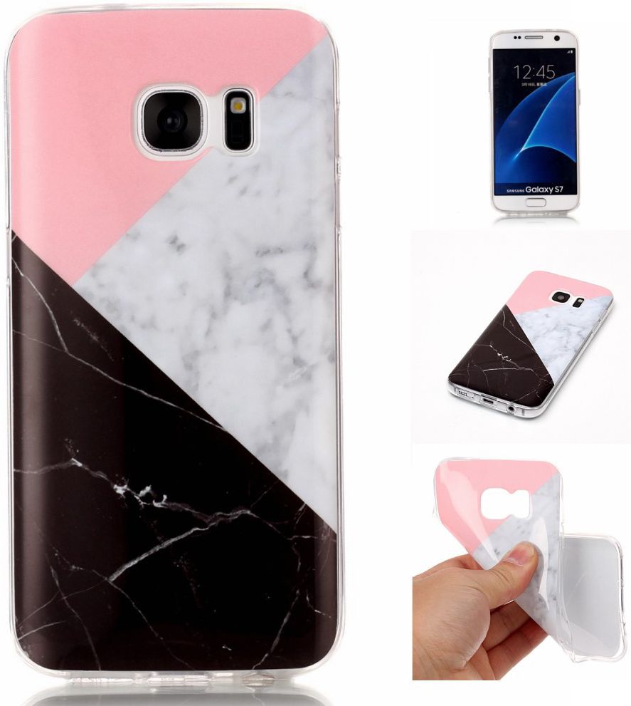 Samsung Galaxy S7 Print TPU Hoesje Marmer afbeelding 3